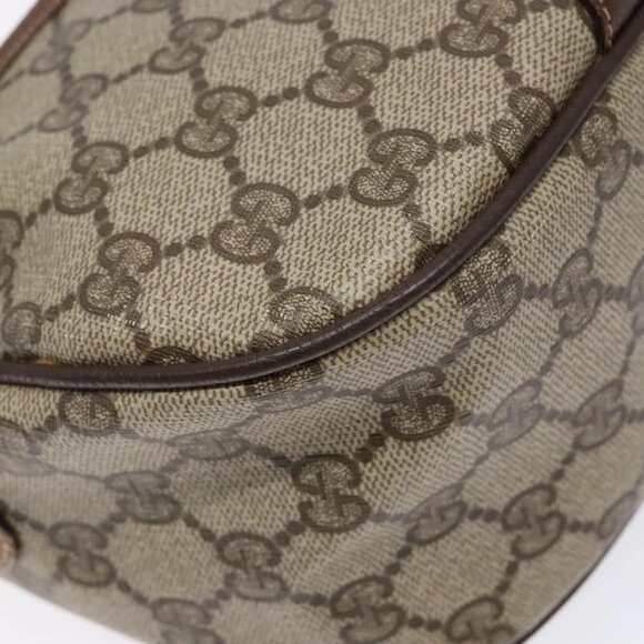 GUCCI GG Supreme Web Sherry Line Bag PVC Beige Gold 89 02 032 Auth 137285 - Picture 5 of 16